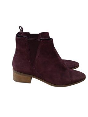COLE HAAN Marinne Size 7.5B Suede Pointed Booties Wine/Burgundy Ankle Boot